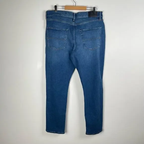 Lucky Brand Mens 410 Athletic Slim Jeans Size 36x32 Medium Blue Wash Distressed